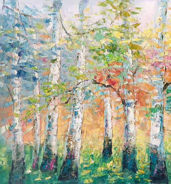 Landscape Canvas Painting, Spring Tree Painting, Landscape Painting for Bedroom, Impasto Paintings, Canvas Painting for Sale-LargePaintingArt.com