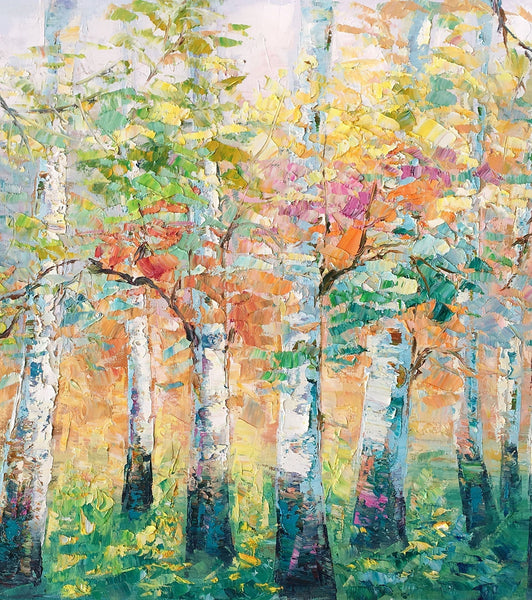 Landscape Canvas Painting, Spring Tree Painting, Landscape Painting for Bedroom, Impasto Paintings, Canvas Painting for Sale-LargePaintingArt.com