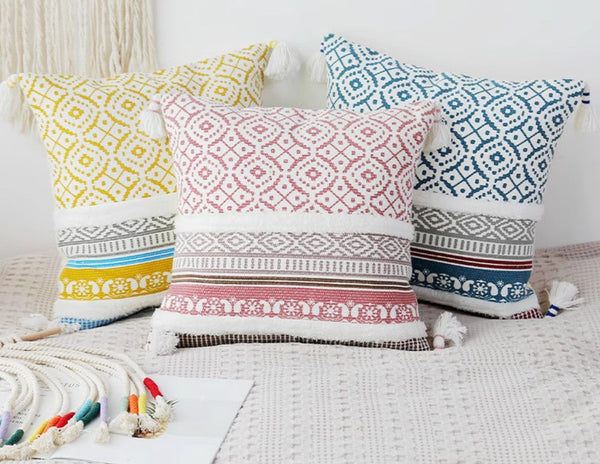 Geometric Modern Sofa Pillows for Bedroom, Square Pillows for Couch, Modern Decorative Pillow for Interior Design, Contemporary Decorative Pillow Covers-LargePaintingArt.com