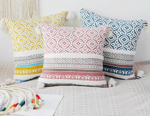 Geometric Modern Sofa Pillows for Bedroom, Square Pillows for Couch, Modern Decorative Pillow for Interior Design, Contemporary Decorative Pillow Covers-LargePaintingArt.com