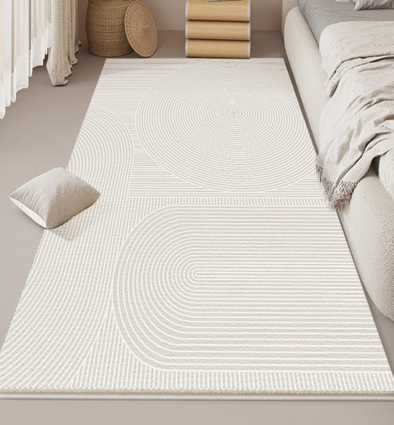 Simple Modern Floor Rugs, Dining Room Floor Rug, Large Floor Rugs for Living Room, Bedroom Large Geometric Grey Rugs, Contemporary Area Rugs for Office-LargePaintingArt.com