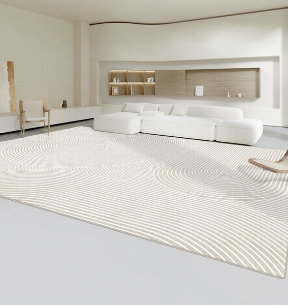 Simple Modern Floor Rugs, Dining Room Floor Rug, Large Floor Rugs for Living Room, Bedroom Large Geometric Grey Rugs, Contemporary Area Rugs for Office-LargePaintingArt.com