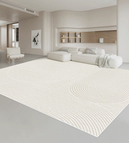 Simple Modern Floor Rugs, Dining Room Floor Rug, Large Floor Rugs for Living Room, Bedroom Large Geometric Grey Rugs, Contemporary Area Rugs for Office-LargePaintingArt.com