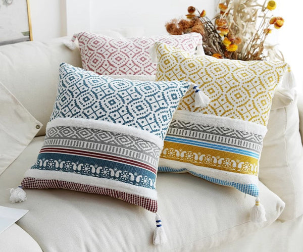 Contemporary Decorative Pillow Covers, Modern Decorative Pillow for Interior Design, Geometric Modern Sofa Pillows for Bedroom, Modern Square Pillows for Couch-LargePaintingArt.com