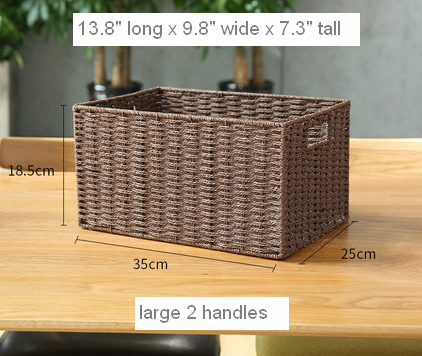 Large Woven Straw Storage Basket, Storage Basket for Bedroom, Rectangle Storage Basket, Picnic Storage Basket, Storage Basket for Toys-LargePaintingArt.com