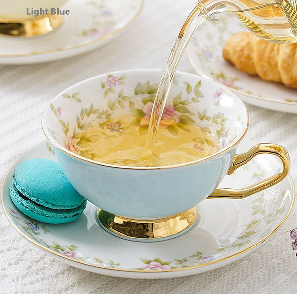 Elegant Ceramic Coffee Cups, Beautiful British Tea Cups, Unique Traditional Afternoon Tea Cup and Saucer in Gift Box, Royal Porcelain Tea Cup Set-LargePaintingArt.com