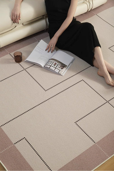 Abstract Contemporary Modern Rugs for Living Room, Geometric Modern Rug Placement Ideas for Dining Room, Large Modern Rugs for Bedroom-LargePaintingArt.com