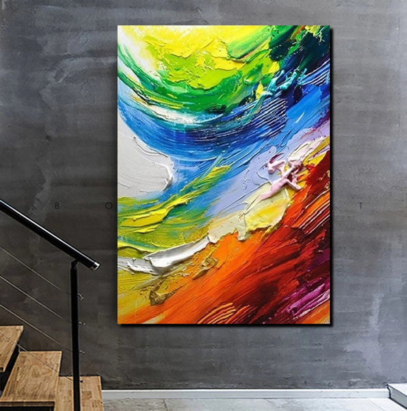 Contemporary Modern Art, Living Room Wall Art Ideas, Impasto Paintings, Buy Large Paintings Online, Palette Knife Paintings-LargePaintingArt.com