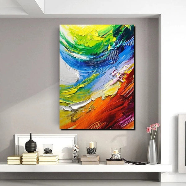 Contemporary Modern Art, Living Room Wall Art Ideas, Impasto Paintings, Buy Large Paintings Online, Palette Knife Paintings-LargePaintingArt.com