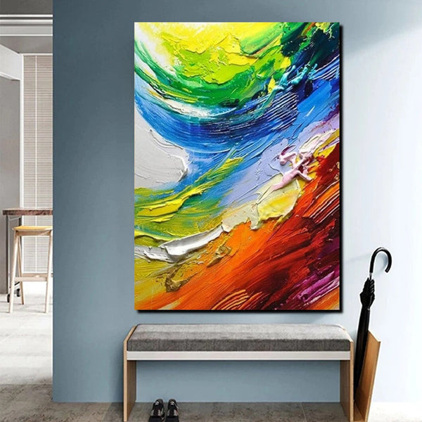 Contemporary Modern Art, Living Room Wall Art Ideas, Impasto Paintings, Buy Large Paintings Online, Palette Knife Paintings-LargePaintingArt.com
