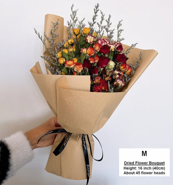 A Bouquet of Dried Rose Flowers, Dried Rose Flower Bouquet, Natural Dried Rose Flower Bunches, A Bunch Dried Rose Flowers, Red Yellow Purple Dried Rose Floral-LargePaintingArt.com