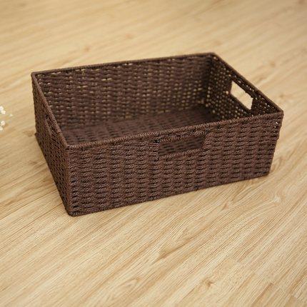 Woven Straw basket, Storage Basket, Rectangle Basket, Picnic Basket-LargePaintingArt.com