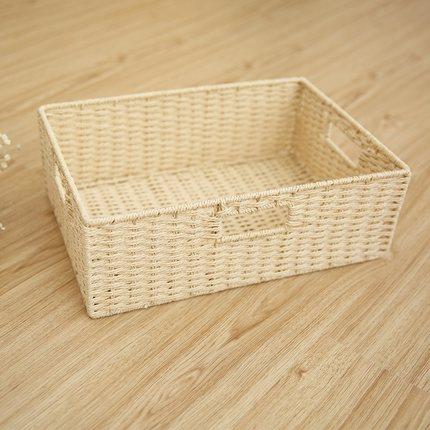 Woven Straw basket, Storage Basket, Rectangle Basket, Picnic Basket-LargePaintingArt.com
