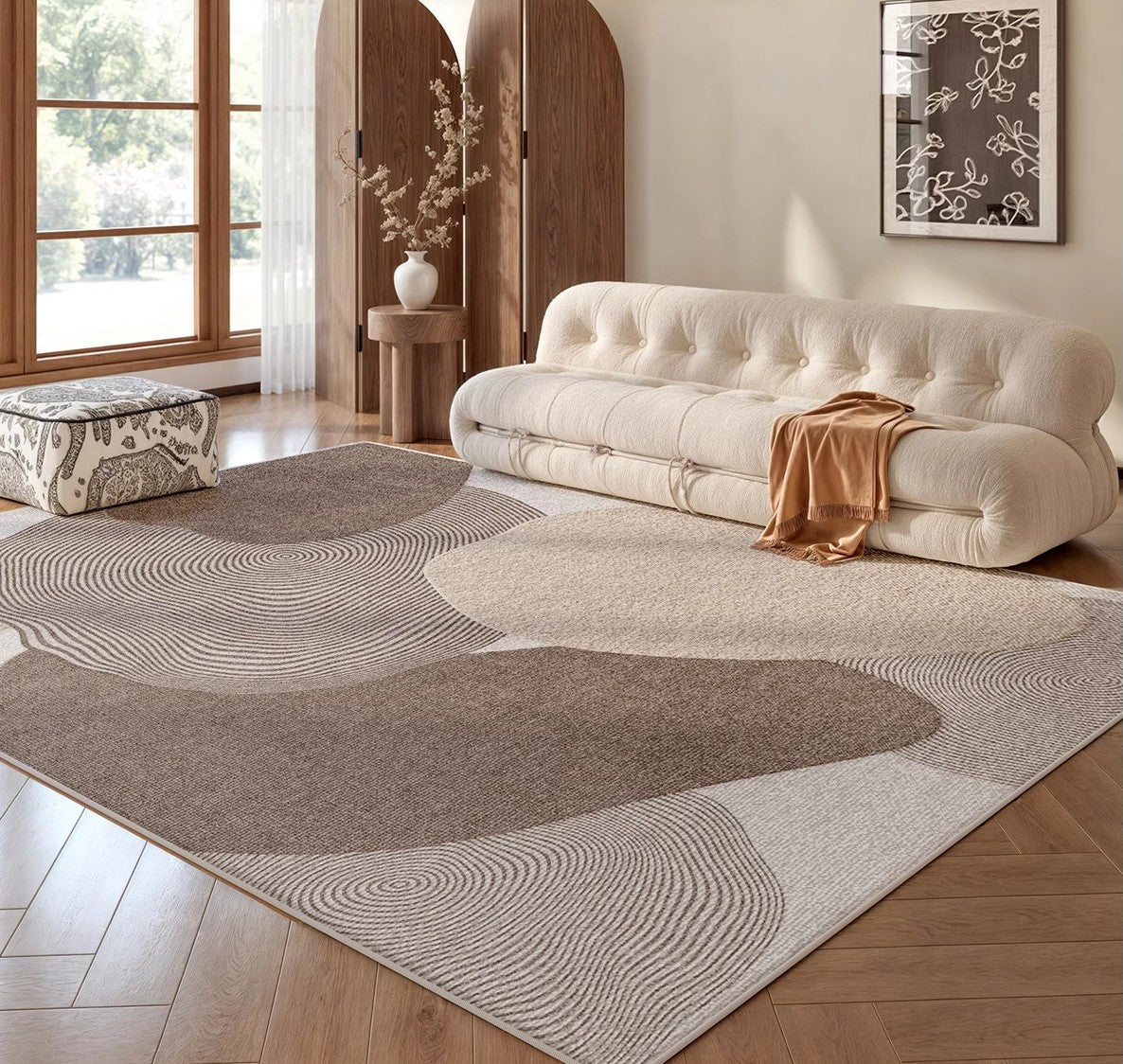 Living Room Modern Rugs, Modern Living Room Rug Placement Ideas, Extra Large Contemporary Area Rugs for Bedroom, Dining Room Floor Carpets-LargePaintingArt.com