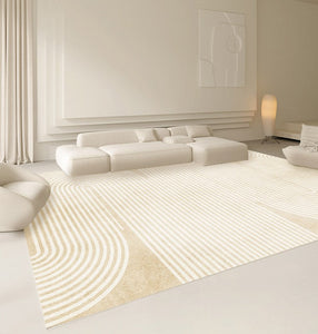 Dining Room Modern Rugs, Thick Soft Modern Rugs for Living Room, Cream Color Modern Living Room Rugs, Contemporary Rugs for Bedroom-LargePaintingArt.com