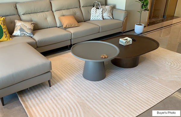 Dining Room Modern Rugs, Thick Soft Modern Rugs for Living Room, Cream Color Modern Living Room Rugs, Contemporary Rugs for Bedroom-LargePaintingArt.com