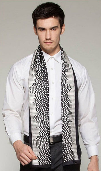 High Quality Silk Necktie, Business Silk Scarf Men, Long Men Silk Scarf, Silk Scarf For Suit, British Style Long Scarf, Luxury Silk Neck Scarf, Mens Spring Autumn Scarf, Formal Wear Silk Scarf-LargePaintingArt.com