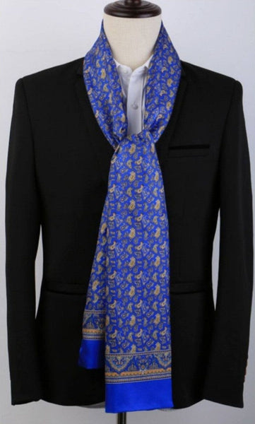 Luxury Silk Neck Scarf, Formal Wear Silk Scarf, British Style Long Scarf, Mens Thin Silk Scarf, Mens Spring Autumn Scarf, Business Silk Scarf Men, Silk Scarf For Suit-LargePaintingArt.com