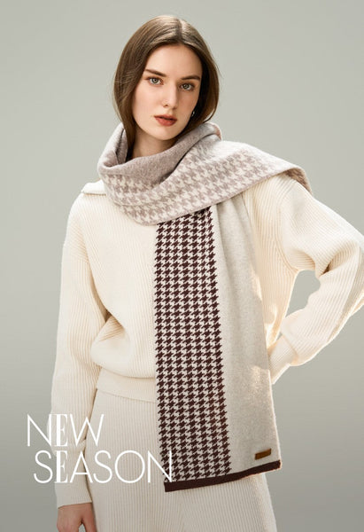 Winter Scarf, Soft Cashmere Scarf for Women, Casual Scarf for Women, Cold Weather Scarf, Fashion Designer Scarf, Modern Wool Scarf for Women-LargePaintingArt.com