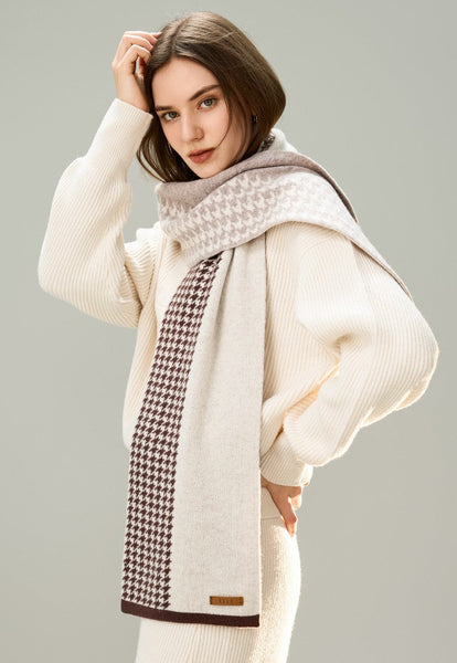 Winter Scarf, Soft Cashmere Scarf for Women, Casual Scarf for Women, Cold Weather Scarf, Fashion Designer Scarf, Modern Wool Scarf for Women-LargePaintingArt.com