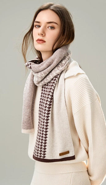 Winter Scarf, Soft Cashmere Scarf for Women, Casual Scarf for Women, Cold Weather Scarf, Fashion Designer Scarf, Modern Wool Scarf for Women-LargePaintingArt.com