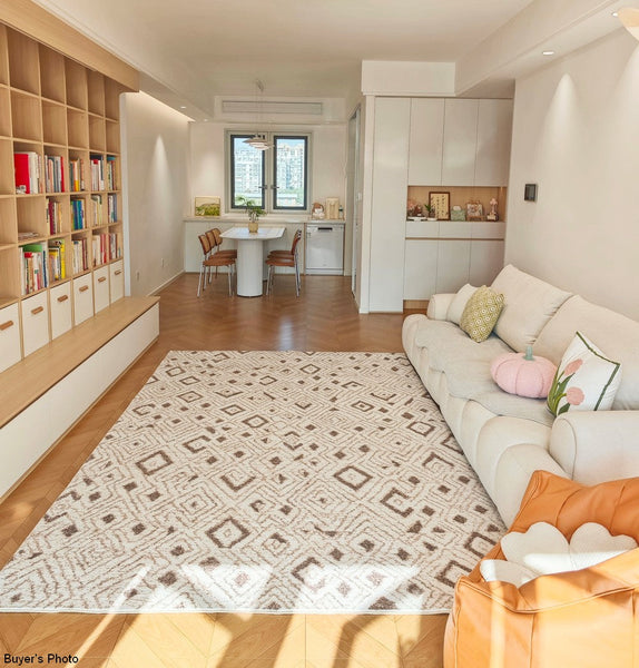 Contemporary Area Rugs for Bedroom, Geometric Modern Rugs for Dining Room, Dining Room Floor Carpets, Mid Century Modern Living Room Rugs-LargePaintingArt.com