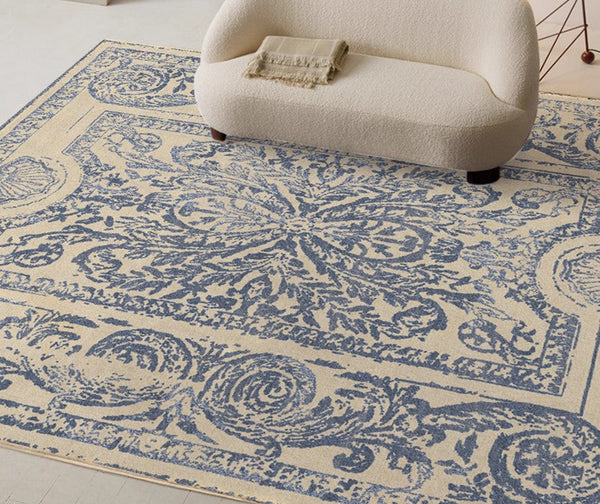 Mid Century Modern Rugs for Interior Design, Contemporary Modern Rugs for Living Room, Soft Rugs under Coffee Table, Thick French Style Modern Rugs for Dining Room-LargePaintingArt.com