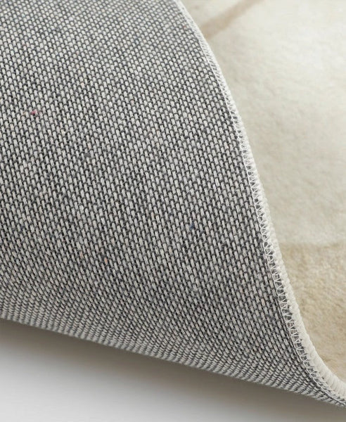 Modern Round Rugs under Coffee Table, Circular Rugs for Dining Table, Abstract Contemporary Rugs for Bedroom, Modern Cream Color Rugs for Living Room-LargePaintingArt.com