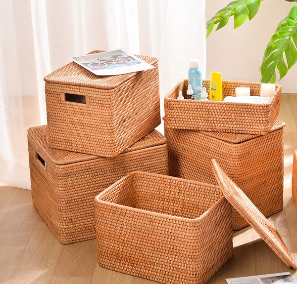 Storage Baskets for Toys, Rectangular Storage Basket for Shelves, Storage Basket with Lid, Storage Baskets for Bathroom, Storage Baskets for Clothes-LargePaintingArt.com