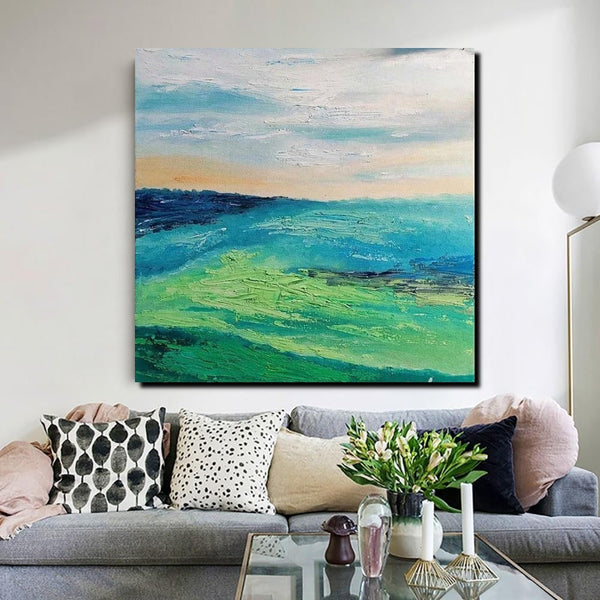 Landscape Acrylic Paintings, Abstract Landscape Painting, Modern Paintings for Living Room, Heavy Texture Painting, Large Painting Behind Sofa-LargePaintingArt.com