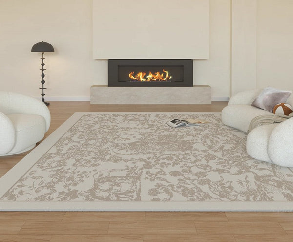 Thick Soft Rugs under Coffee Table, Contemporary Modern Rugs for Living Room, French Style Modern Rugs for Interior Design, Modern Rugs for Dining Room-LargePaintingArt.com