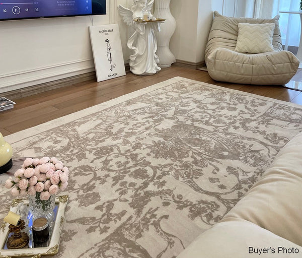 Thick Soft Rugs under Coffee Table, Contemporary Modern Rugs for Living Room, French Style Modern Rugs for Interior Design, Modern Rugs for Dining Room-LargePaintingArt.com