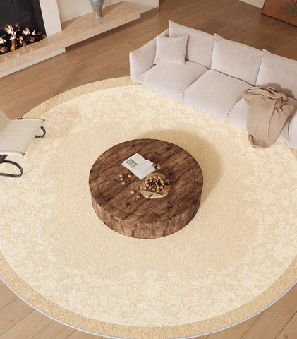 Circular Modern Rugs under Chairs, Bedroom Modern Round Rugs, Modern Rug Ideas for Living Room, Dining Room Contemporary Round Rugs-LargePaintingArt.com