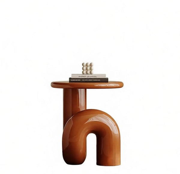 Unique Small End Table, Contemporary Round Side Table, Minimalist Modern Occasional Table, Portable Casual Side Table, Low Profile Sofa Table, Creative Coffee Table, Lightweight Indoor Outdoor Table, Contemporary Side Table-LargePaintingArt.com
