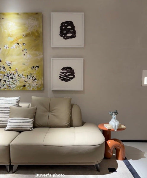 Contemporary Round Side Table, Minimalist Modern Occasional Table, Unique Small End Table, Portable Casual Side Table, Low Profile Sofa Table, Creative Coffee Table, Lightweight Indoor Outdoor Table, Contemporary Side Table-LargePaintingArt.com