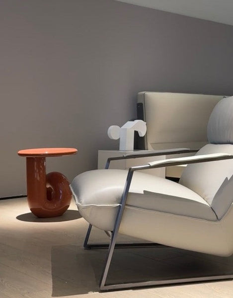 Contemporary Round Side Table, Minimalist Modern Occasional Table, Unique Small End Table, Portable Casual Side Table, Low Profile Sofa Table, Creative Coffee Table, Lightweight Indoor Outdoor Table, Contemporary Side Table-LargePaintingArt.com