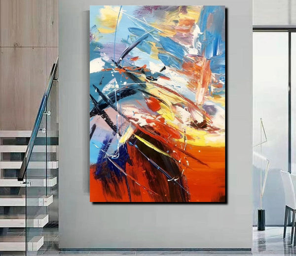 Acrylic Canvas Paintings, Large Painting on Canvas, Living Room Modern Paintings, Modern Abstract Painting for Office-LargePaintingArt.com