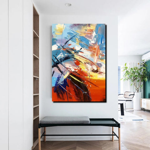 Acrylic Canvas Paintings, Large Painting on Canvas, Living Room Modern Paintings, Modern Abstract Painting for Office-LargePaintingArt.com