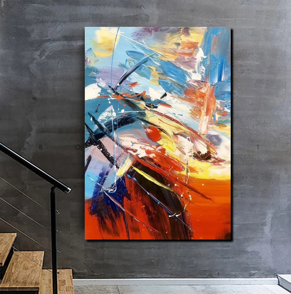 Acrylic Canvas Paintings, Large Painting on Canvas, Living Room Modern Paintings, Modern Abstract Painting for Office-LargePaintingArt.com