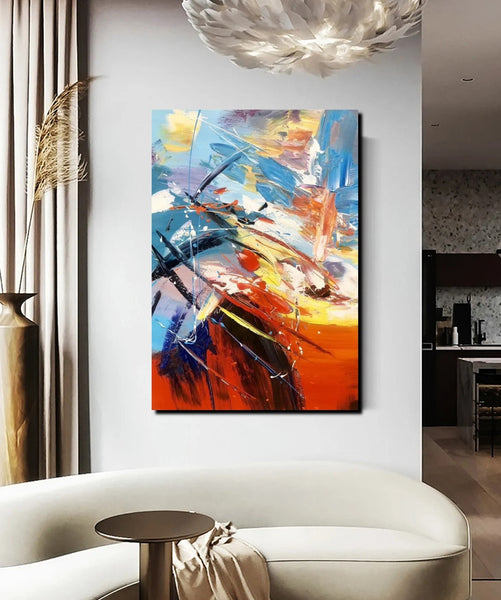 Acrylic Canvas Paintings, Large Painting on Canvas, Living Room Modern Paintings, Modern Abstract Painting for Office-LargePaintingArt.com