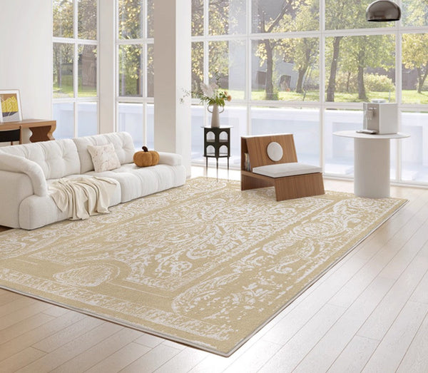 Thick French Style Modern Rugs for Dining Room, Living Room Contemporary Modern Rugs, Mid Century Modern Rugs for Interior Design, Soft Rugs under Coffee Table-LargePaintingArt.com