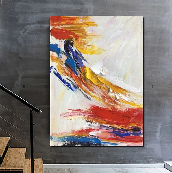 Living Room Wall Art Paintings, Acrylic Abstract Paintings Behind Sofa, Large Painting Behind Couch, Buy Abstract Painting Online, Simple Modern Art-LargePaintingArt.com