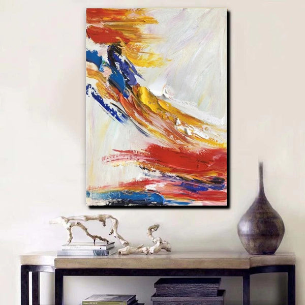 Living Room Wall Art Paintings, Acrylic Abstract Paintings Behind Sofa, Large Painting Behind Couch, Buy Abstract Painting Online, Simple Modern Art-LargePaintingArt.com