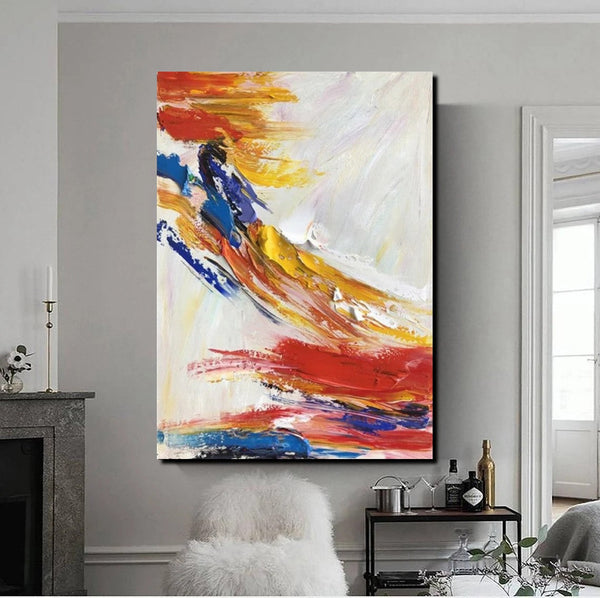 Living Room Wall Art Paintings, Acrylic Abstract Paintings Behind Sofa, Large Painting Behind Couch, Buy Abstract Painting Online, Simple Modern Art-LargePaintingArt.com