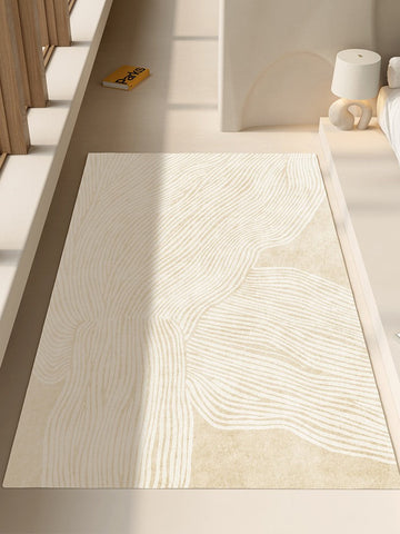 Thick Soft Floor Carpets for Living Room, Cream Color Modern Living Room Rugs, Dining Room Modern Rugs, Soft Contemporary Rugs for Bedroom-LargePaintingArt.com