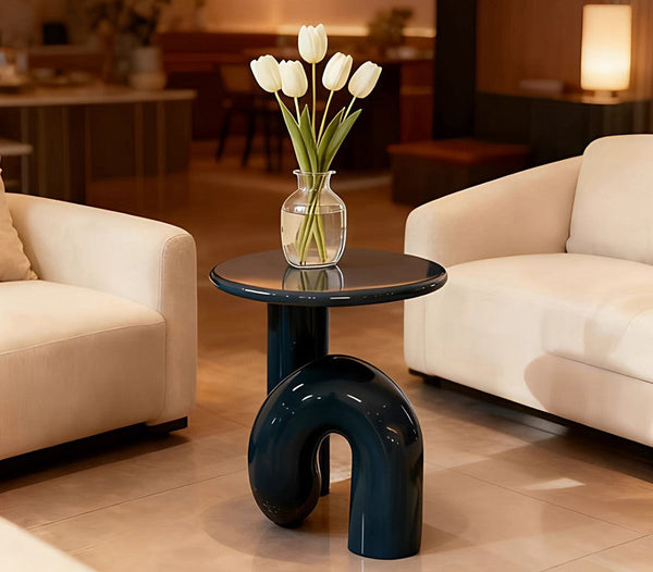 Contemporary Round Side Table, Low Profile Sofa Table, Unique Small End Table, Minimalist Modern Occasional Table, Portable Casual Side Table, Creative Coffee Table, Lightweight Indoor Outdoor Table, Contemporary Side Table-LargePaintingArt.com