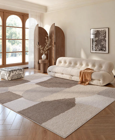 Large Contemporary Floor Carpets, Dining Room Modern Rugs, Living Room Modern Area Rugs, Geometric Modern Rugs in Bedroom-LargePaintingArt.com