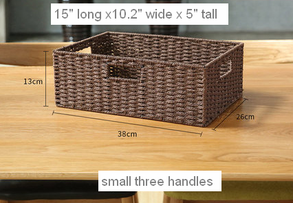 Large Woven Straw Storage Basket, Storage Basket for Bedroom, Rectangle Storage Basket, Picnic Storage Basket, Storage Basket for Toys-LargePaintingArt.com