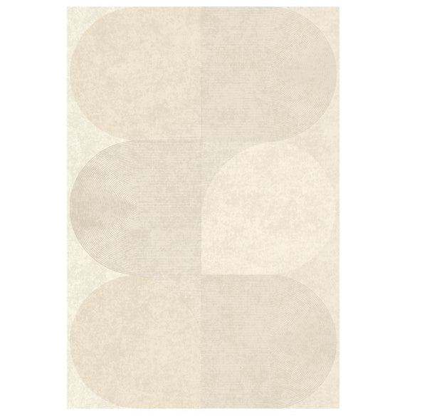 Geometric Modern Rug Ideas for Bedroom, Contemporary Modern Rug Placement Ideas for Living Room, Cream Color Abstract Rugs for Dining Room-LargePaintingArt.com