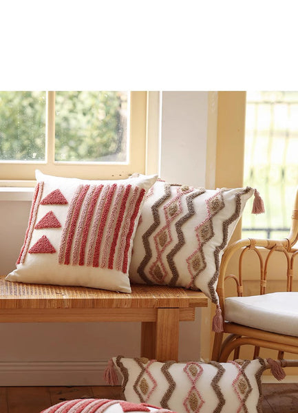 Modern Decorative Pillows for Interior Design, Simple Decorative Pillow Covers, Square Modern Throw Pillows for Couch, Contemporary Modern Sofa Pillows-LargePaintingArt.com